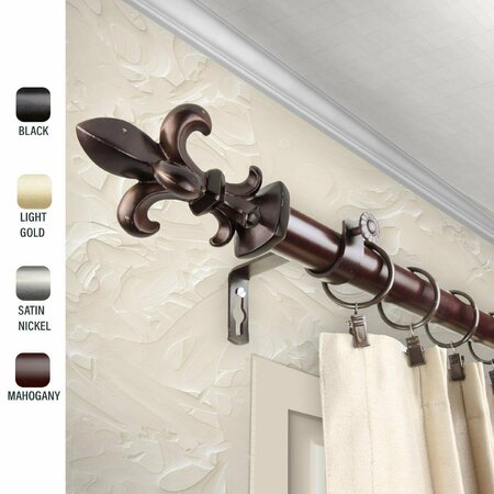 CENTRAL DESIGN 1 in. Silas Curtain Rod with 120 to 170 in. Extension, Bronze 100-45-999